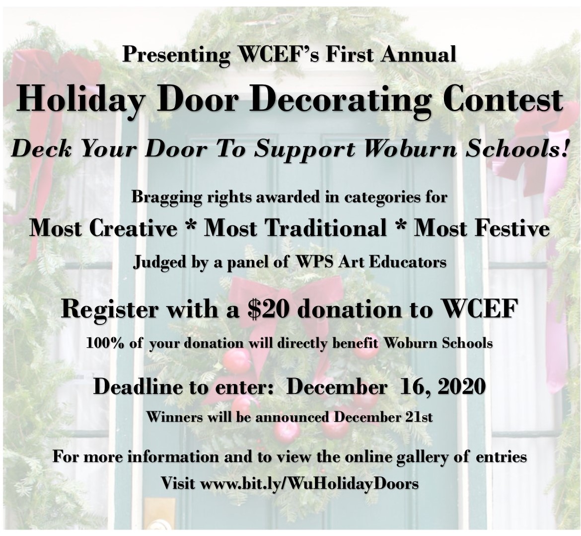 Announcing Our First Annual Holiday Door Decorating Contest! – Woburn